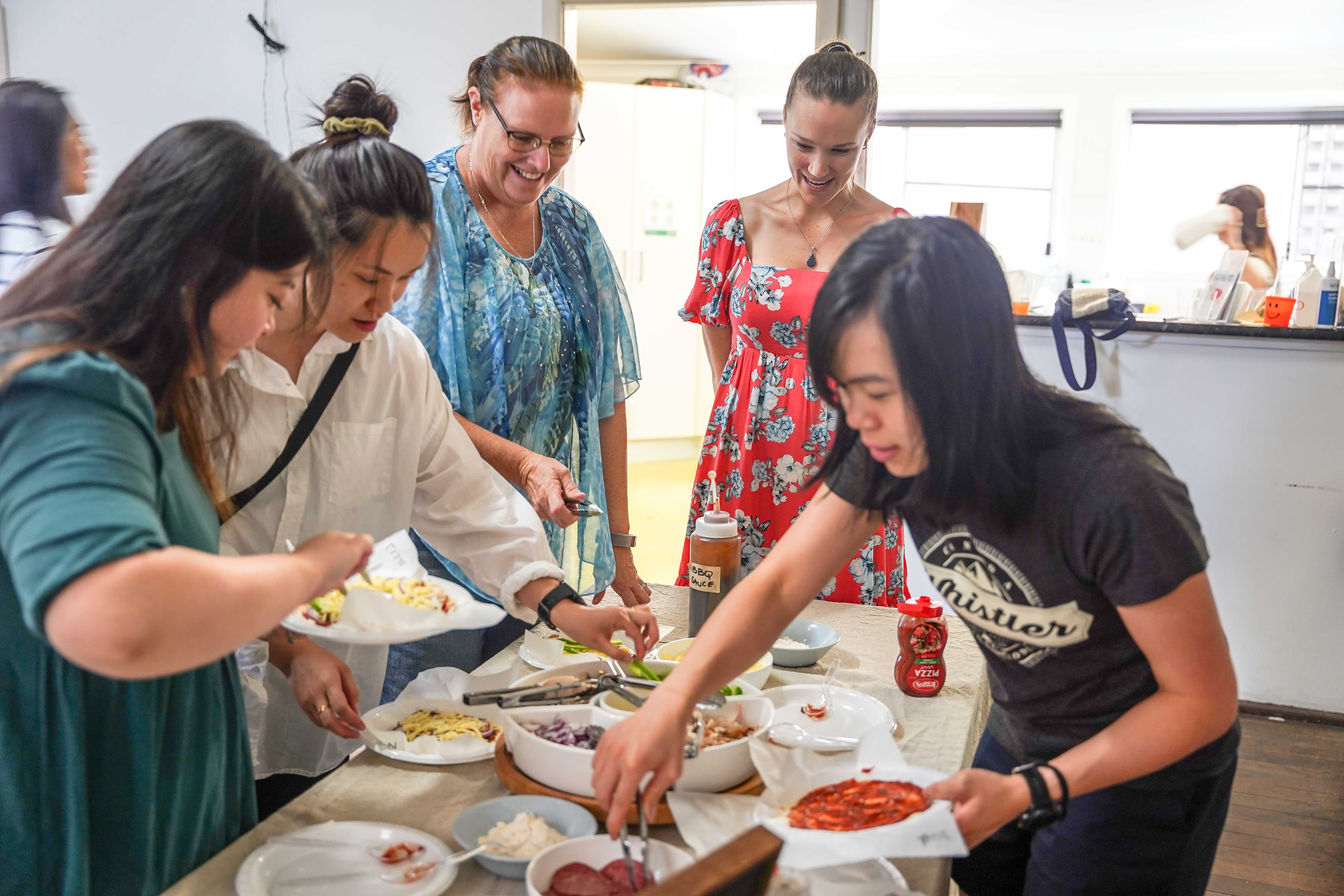 Women eating food